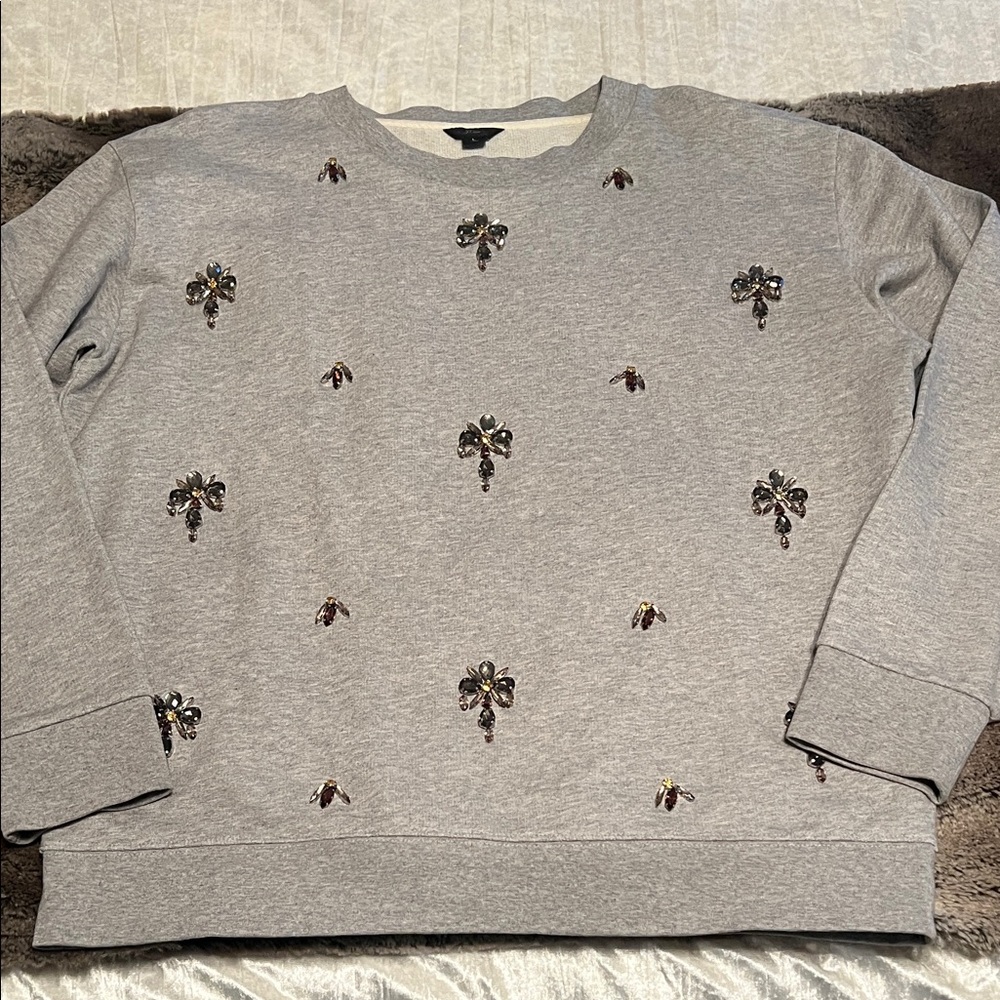 Gray Embellished Sweater